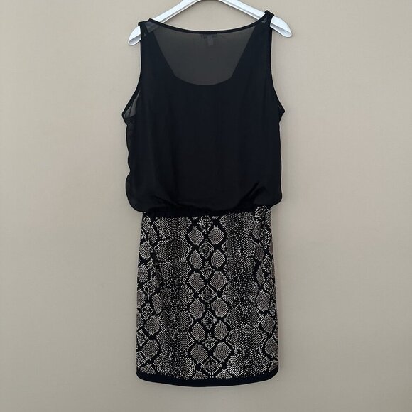 VTG Cache $198 Cocktail Dress Black Gold Snake Party Beaded Studded Y2K Blouson - Picture 9 of 9